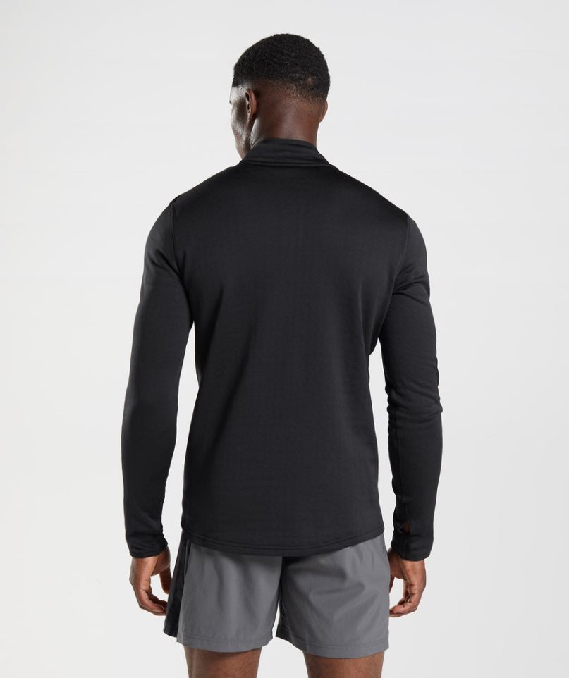 Men's Gymshark Sport 1/4 Zip Sweatshirts Black | CA 6D5N71